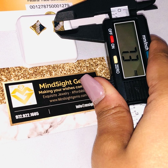 10k yellow gold vermeil REAL diamond custom designed lite earrings, best gift - Picture 4 of 7